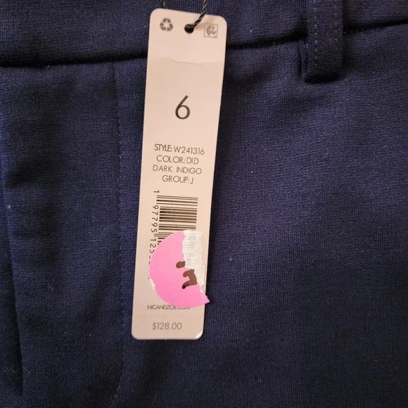 NWT Nic+Zoe Wonderstretch‎ Straight Leg Pant Dark Indigo Navy Size 6 Career $128 - Picture 6 of 15